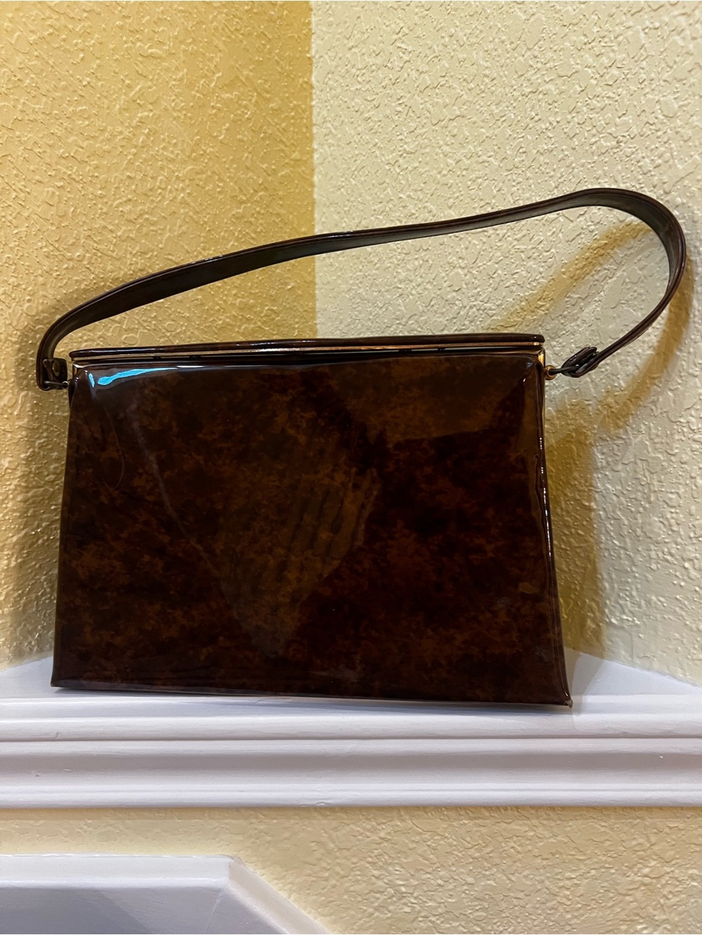 Vintage Bobbie Jerome Faux Tortoiseshell Frame Purse 50s 60s MCM